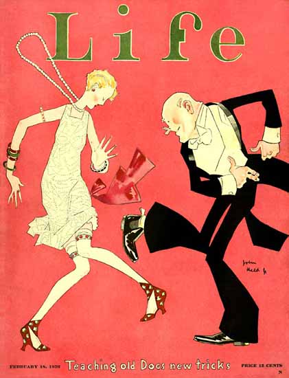 John Held Jr Life Magazine Teaching Old Dogs 1926-02-18 Copyright | Life Magazine Graphic Art Covers 1891-1936