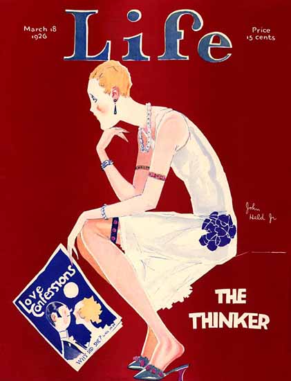 John Held Jr Life Magazine The Thinker 1926-03-18 Copyright | Sex Appeal Vintage Ads and Covers 1891-1970