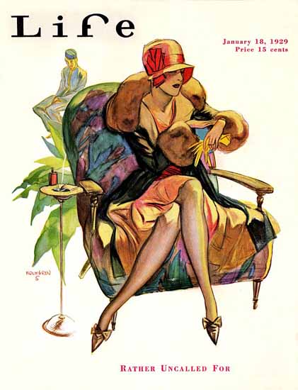 John Holmgren Life Magazine Rather Uncalled For 1929-01-18 Copyright | Life Magazine Graphic Art Covers 1891-1936