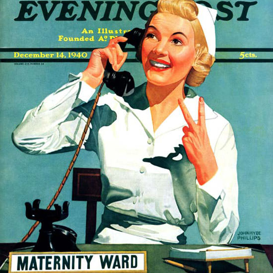 John Hyde Phillips Saturday Evening Post 1940_12_14 Copyright crop | Best of Vintage Cover Art 1900-1970