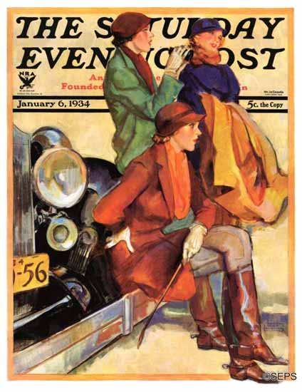 John La Gatta Cover Artist Saturday Evening Post 1934_01_06 | The Saturday Evening Post Graphic Art Covers 1931-1969