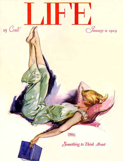 John La Gatta Life Magazine To Think About 1929-01-11 Copyright | Life Magazine Graphic Art Covers 1891-1936