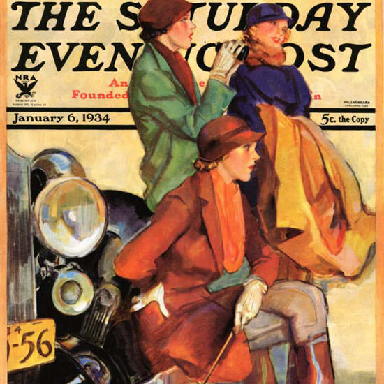 John La Gatta Saturday Evening Post 1934_01_06 Copyright crop | Best of Vintage Cover Art 1900-1970