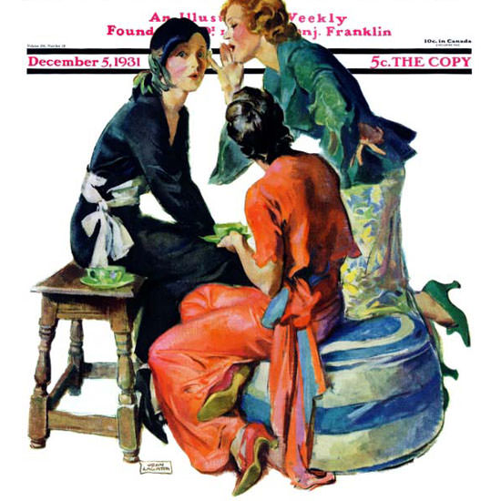 John La Gatta Saturday Evening Post Gossip 1931_12_05 Copyright crop | Best of 1930s Ad and Cover Art