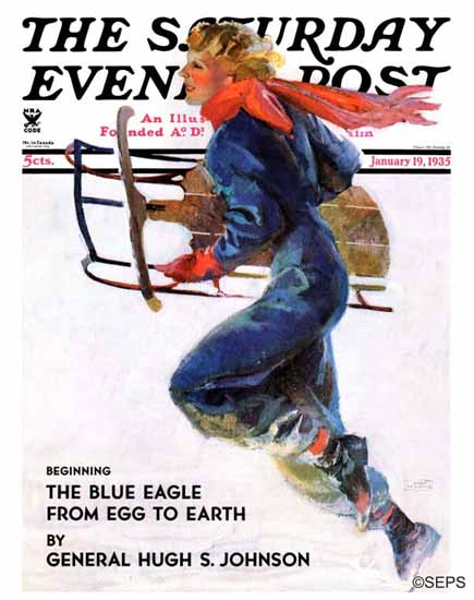 John La Gatta Saturday Evening Post Sledder 1935_01_19 Sex Appeal | Sex Appeal Vintage Ads and Covers 1891-1970