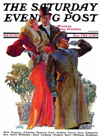 John La Gatta Saturday Evening Post Taxi 1932_02_27 | The Saturday Evening Post Graphic Art Covers 1931-1969