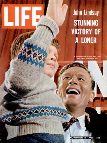 John Lindsay Mayor of New York 12 Nov 1965 Copyright Life Magazine | Life Magazine Color Photo Covers 1937-1970