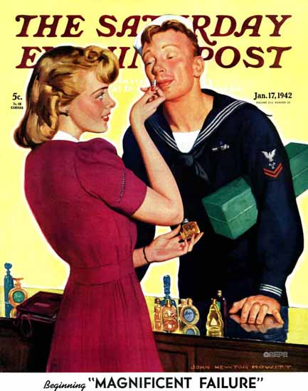 John Newton Howitt Saturday Evening Post Sniff 1942_01_17 Sex Appeal | Sex Appeal Vintage Ads and Covers 1891-1970