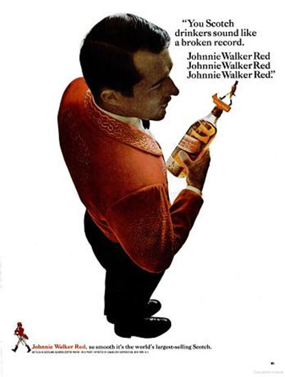 Johnnie Walker Red Scotch 1967 The Barman | Sex Appeal Vintage Ads and Covers 1891-1970