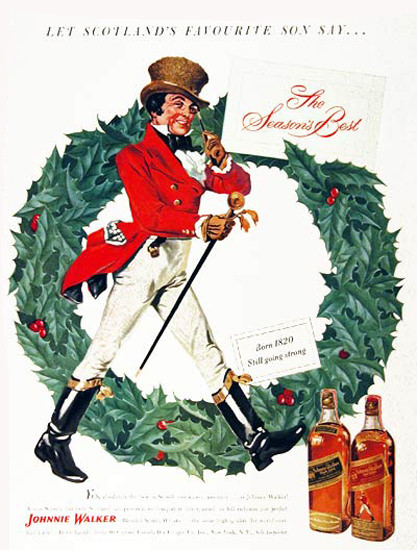 Johnnie Walker Scotch Whisky 1950 Scotlands | Vintage Ad and Cover Art 1891-1970