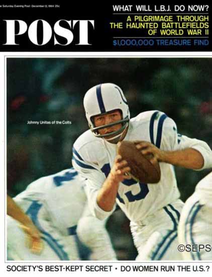 Johnny Unitas Saturday Evening Post 1964_12_12 | Vintage Ad and Cover Art 1891-1970