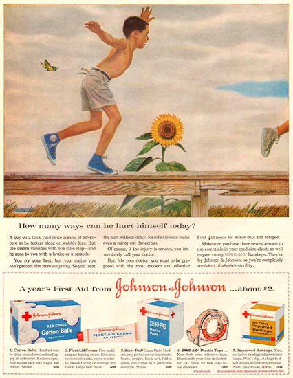 Johnson-Johnson Ways To Hurt Himself 1959 | Vintage Ad and Cover Art 1891-1970