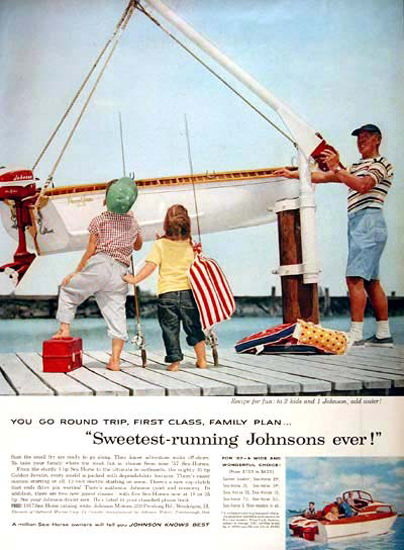 Johnson Outboard 1957 First Calss Family Plan | Vintage Ad and Cover Art 1891-1970