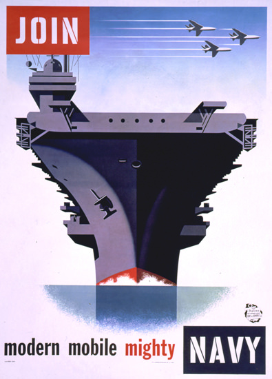 Join Modern Mobile Mighty Navy 1957 | Vintage War Propaganda Posters 1891-1970