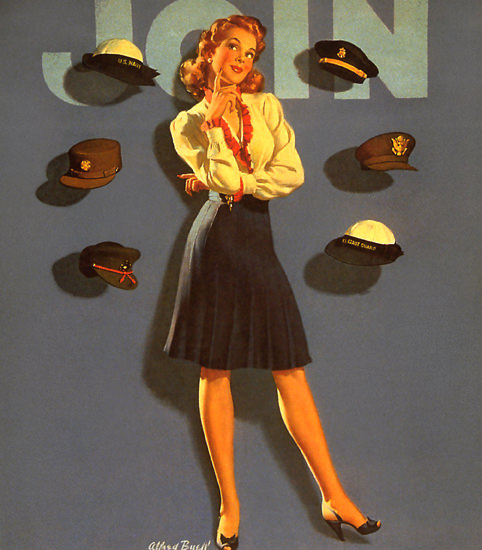 Join The US Forces Girl | Vintage War Propaganda Posters 1891-1970