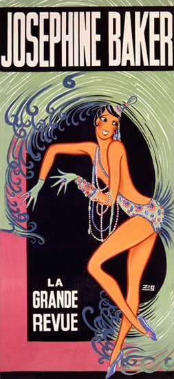 Josephine Baker La Grande Revue Louis Gaudin | Sex Appeal Vintage Ads and Covers 1891-1970