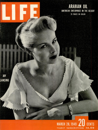 Joy Lansing 28 Mar 1949 Copyright Life Magazine | Life Magazine BW Photo Covers 1936-1970