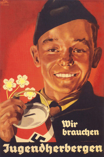 Jugendherbergen Heime Youth Hostel Swastika | Vintage War Propaganda Posters 1891-1970