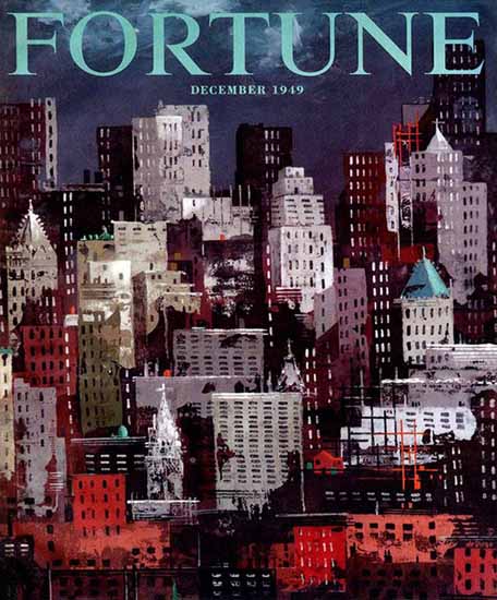 Julio de Diego Fortune Cover December Portentous City 1949 Copyright | Fortune Magazine Graphic Art Covers 1930-1959