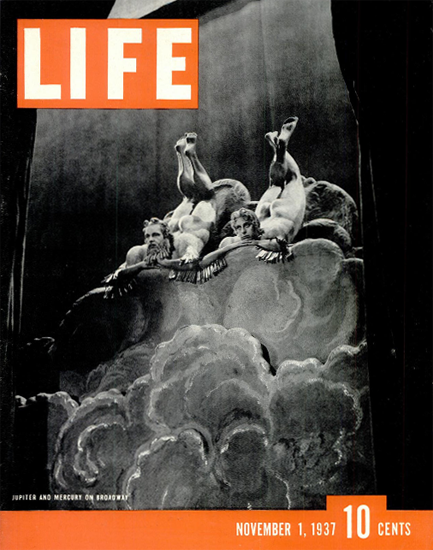 Jupiter and Mercury on Broadway 1 Nov 1937 Copyright Life Magazine | Life Magazine BW Photo Covers 1936-1970