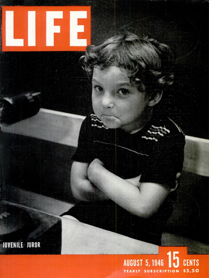 Juvenile Juror 5 Aug 1946 Copyright Life Magazine | Life Magazine BW Photo Covers 1936-1970