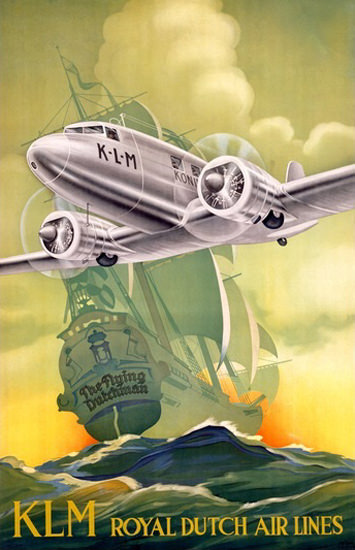 KLM Royal Dutch Air Lines The Flying Dutchman | Vintage Travel Posters 1891-1970