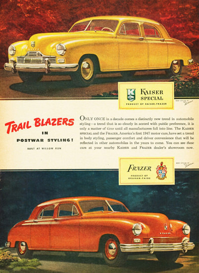 Kaiser Special And Frazer Sedans 1947 | Vintage Cars 1891-1970