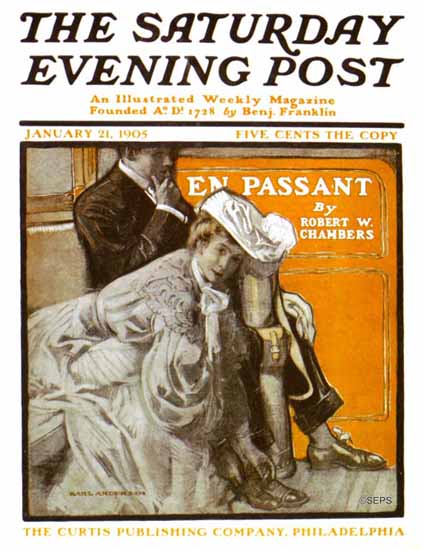 Karl Anderson Saturday Evening Post En Passant 1905_01_21 | The Saturday Evening Post Graphic Art Covers 1892-1930