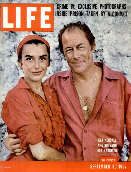 Kay Kendall Husband Rex Harrison 30 Sep 1957 Copyright Life Magazine | Life Magazine Color Photo Covers 1937-1970