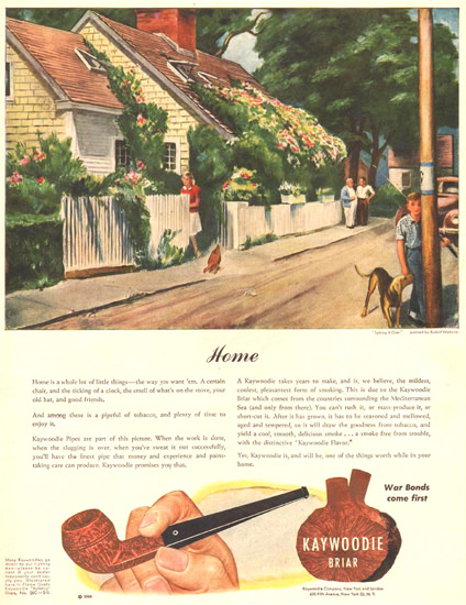 Kaywoodie Briar Talking It Over R Wetterau 1944 | Vintage Ad and Cover Art 1891-1970