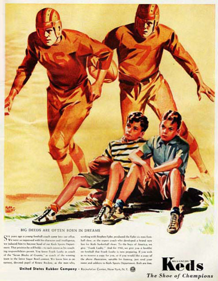 Keds The Shoe Of Champions Football Dreams | Vintage Ad and Cover Art 1891-1970