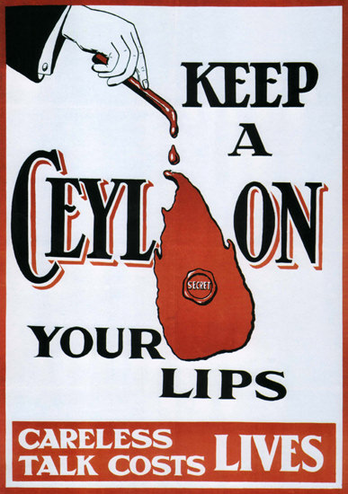 Keep A Ceylon Secret Careless Talk Cots Lives | Vintage War Propaganda Posters 1891-1970