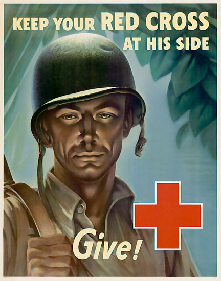 Keep Our Red Cross On His Side Give Soldier | Vintage War Propaganda Posters 1891-1970