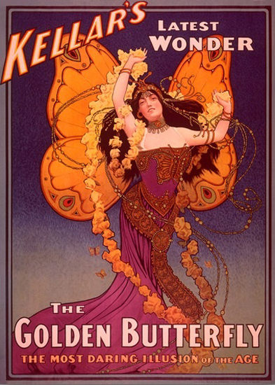 Kellars Latest Wonder The Golden Butterfly Art | Sex Appeal Vintage Ads and Covers 1891-1970