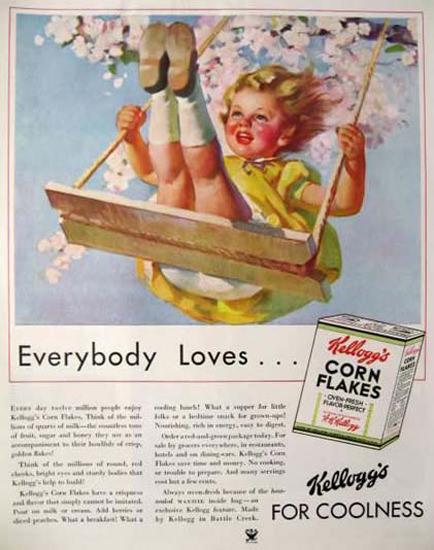 Kelloggs Blooming Spring Swing Girl | Vintage Ad and Cover Art 1891-1970