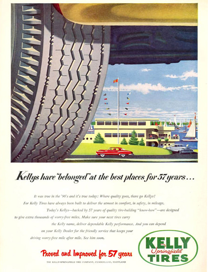 Kelly Springfield Tires 1951 Harbor | Vintage Ad and Cover Art 1891-1970