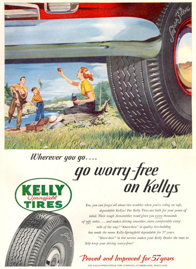 Kelly Springfield Tires 1951 In The Mountains | Vintage Ad and Cover Art 1891-1970