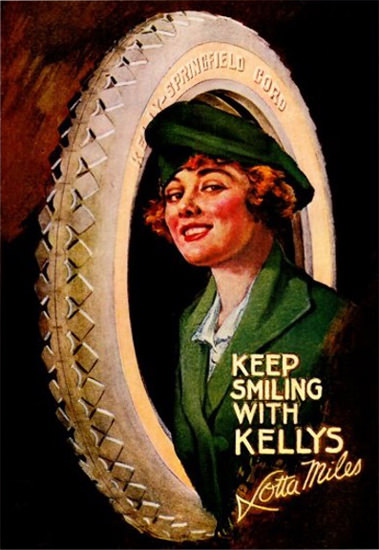 Kelly Springfield Tires Smiling Lotta Miles 1919 | Sex Appeal Vintage Ads and Covers 1891-1970