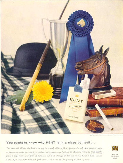 Kent Cigarettes A Class By Itself 1955 | Vintage Ad and Cover Art 1891-1970