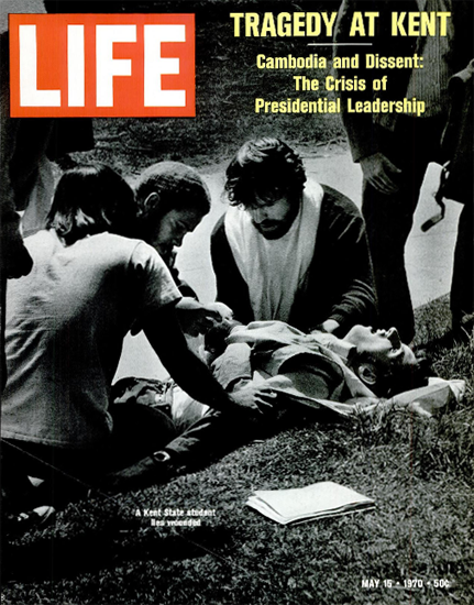 Kent State Shootings hit Student 15 May 1970 Copyright Life Magazine | Life Magazine BW Photo Covers 1936-1970