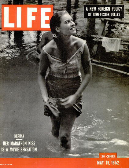 Kerima and her Marathon Kiss 19 May 1952 Copyright Life Magazine | Life Magazine BW Photo Covers 1936-1970