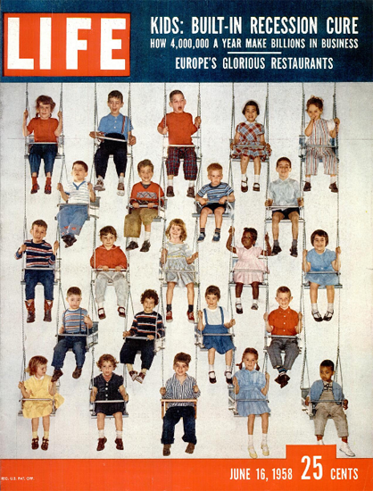 Kids are built-in Recession Cure 16 Jun 1958 Copyright Life Magazine | Life Magazine Color Photo Covers 1937-1970