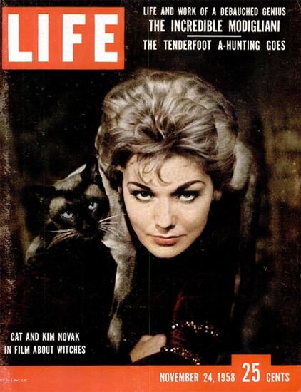 Kim Novak as a Witch 24 Nov 1958 Copyright Life Magazine | Life Magazine Color Photo Covers 1937-1970