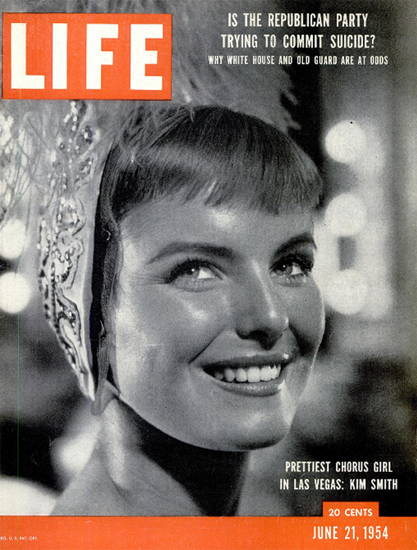 Kim Smith Chorus Girl in Las Vegas 21 Jun 1954 Copyright Life Magazine | Life Magazine BW Photo Covers 1936-1970