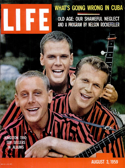 Kingston Trio Top Sellers 3 Aug 1959 Copyright Life Magazine | Life Magazine Color Photo Covers 1937-1970