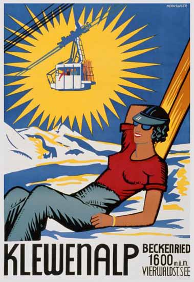 Klewenalp Beckenried Vierwaldstättersee Switzerland 1936 | Vintage Travel Posters 1891-1970