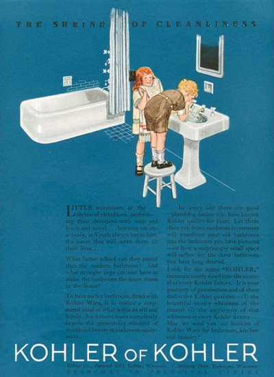 Kohler Of Kohler Bathroom Shrine Of Cleanliness | Vintage Ad and Cover Art 1891-1970