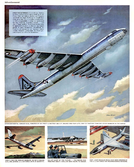 Korean War Air Fleet B-47 B-52 RB-66 | Vintage War Propaganda Posters 1891-1970