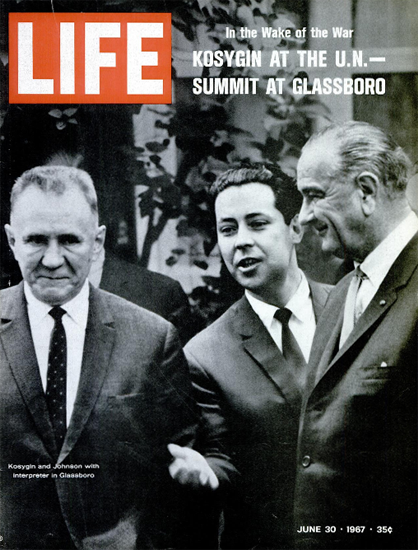 Kosygin and Johnson at UN Summit 30 Jun 1967 Copyright Life Magazine | Life Magazine BW Photo Covers 1936-1970