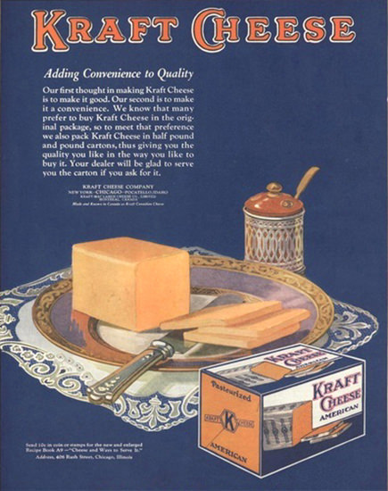 Kraft Cheese American Chicago | Vintage Ad and Cover Art 1891-1970